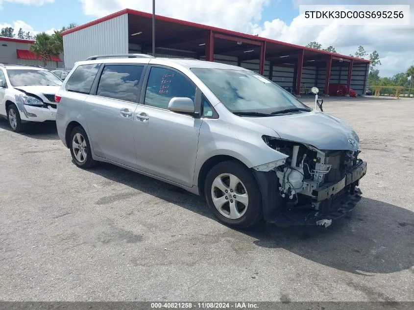 2016 Toyota Sienna Le 8 Passenger VIN: 5TDKK3DC0GS695256 Lot: 40821258