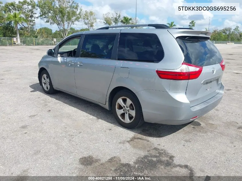 2016 Toyota Sienna Le 8 Passenger VIN: 5TDKK3DC0GS695256 Lot: 40821258