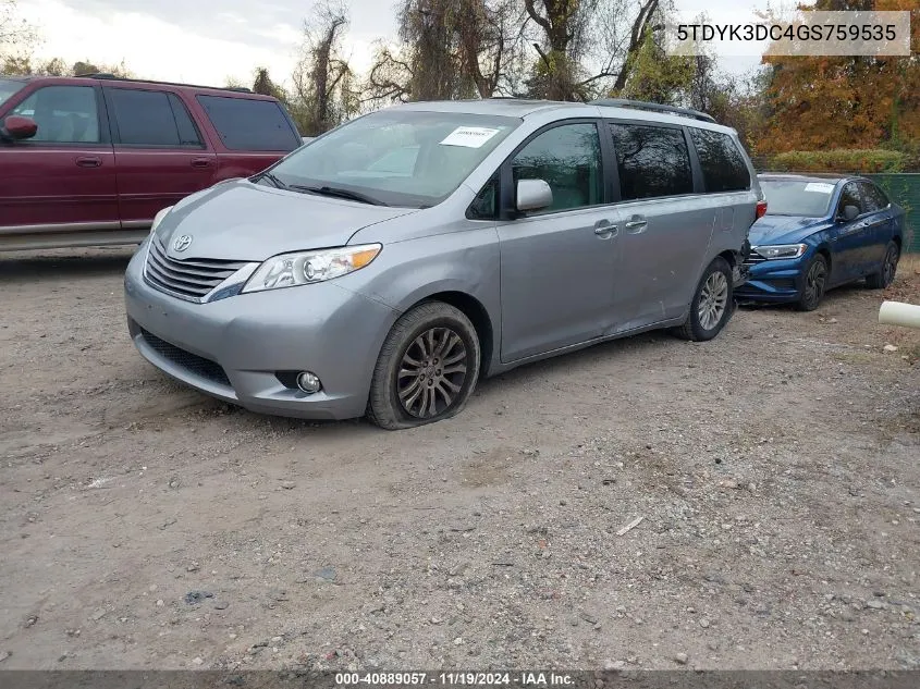 2016 Toyota Sienna Xle/Limited VIN: 5TDYK3DC4GS759535 Lot: 40889057