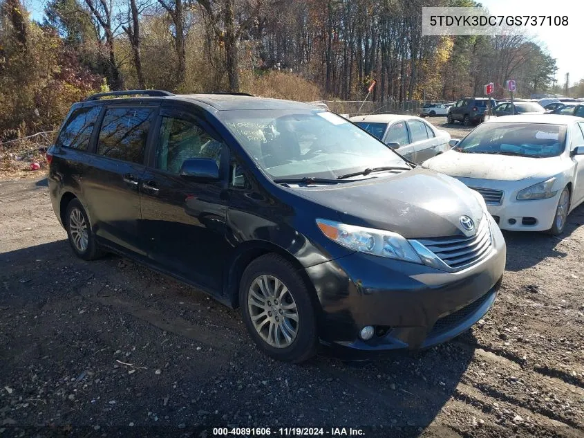 2016 Toyota Sienna Xle 8 Passenger VIN: 5TDYK3DC7GS737108 Lot: 40891606