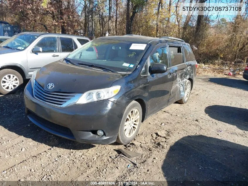 2016 Toyota Sienna Xle 8 Passenger VIN: 5TDYK3DC7GS737108 Lot: 40891606