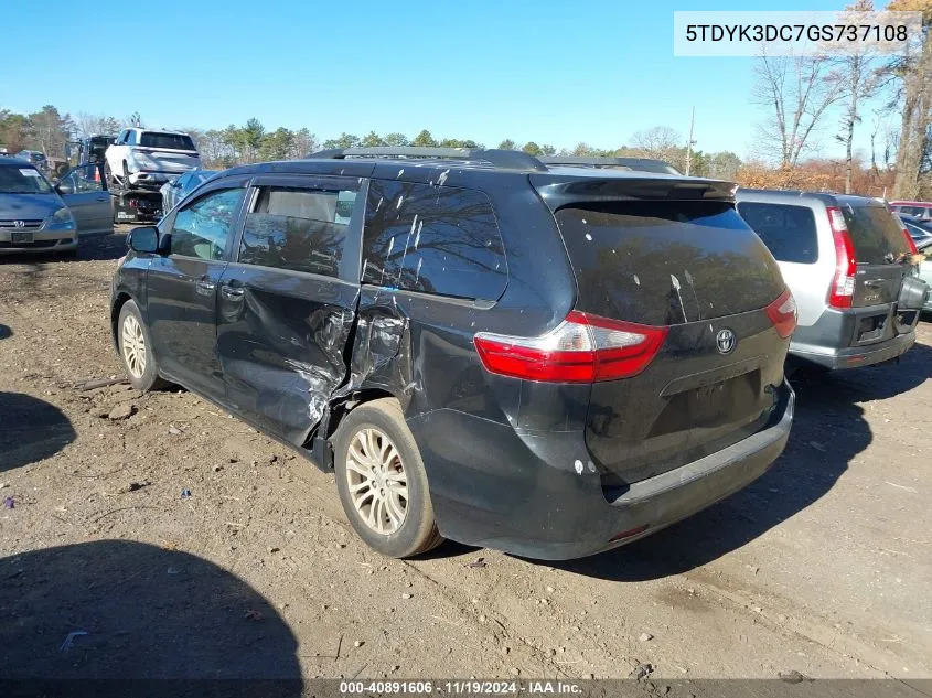 2016 Toyota Sienna Xle 8 Passenger VIN: 5TDYK3DC7GS737108 Lot: 40891606