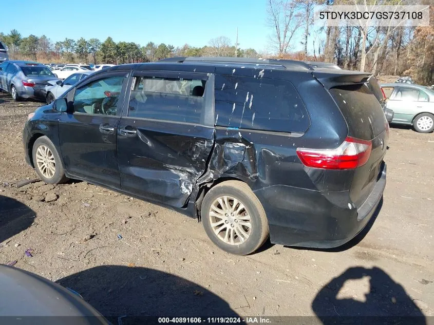 2016 Toyota Sienna Xle 8 Passenger VIN: 5TDYK3DC7GS737108 Lot: 40891606