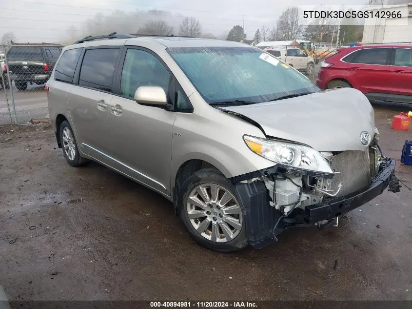 2016 Toyota Sienna Xle Premium 7 Passenger VIN: 5TDDK3DC5GS142966 Lot: 40894981