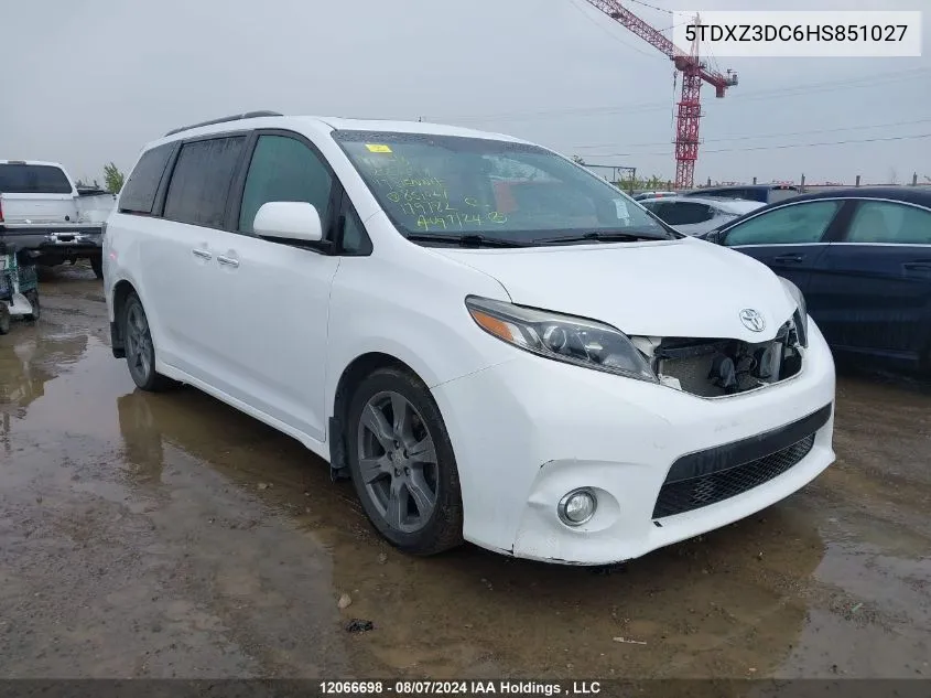 5TDXZ3DC6HS851027 2017 Toyota Sienna Se