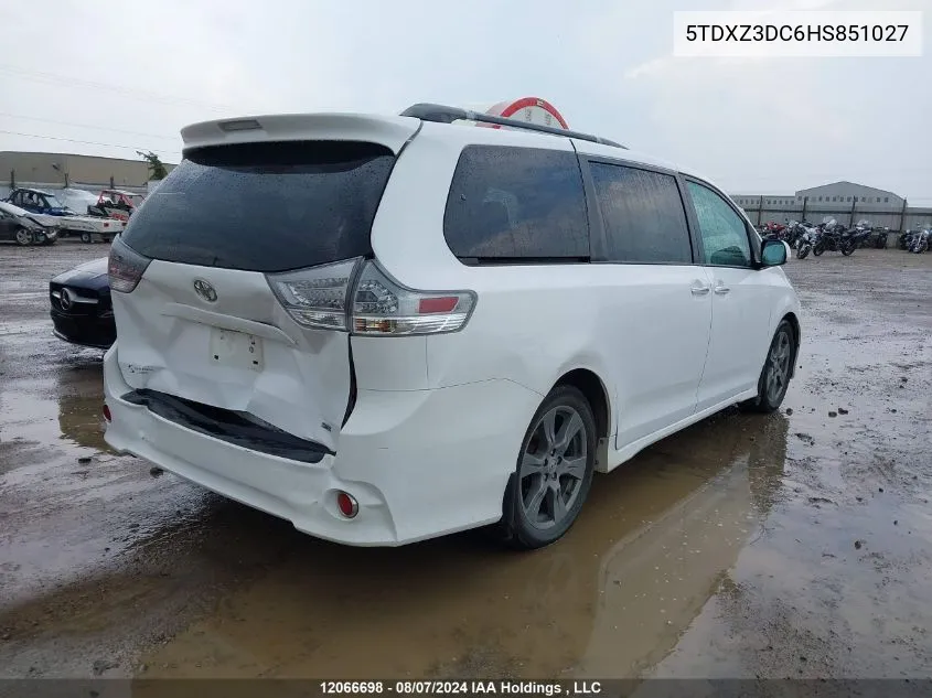 5TDXZ3DC6HS851027 2017 Toyota Sienna Se