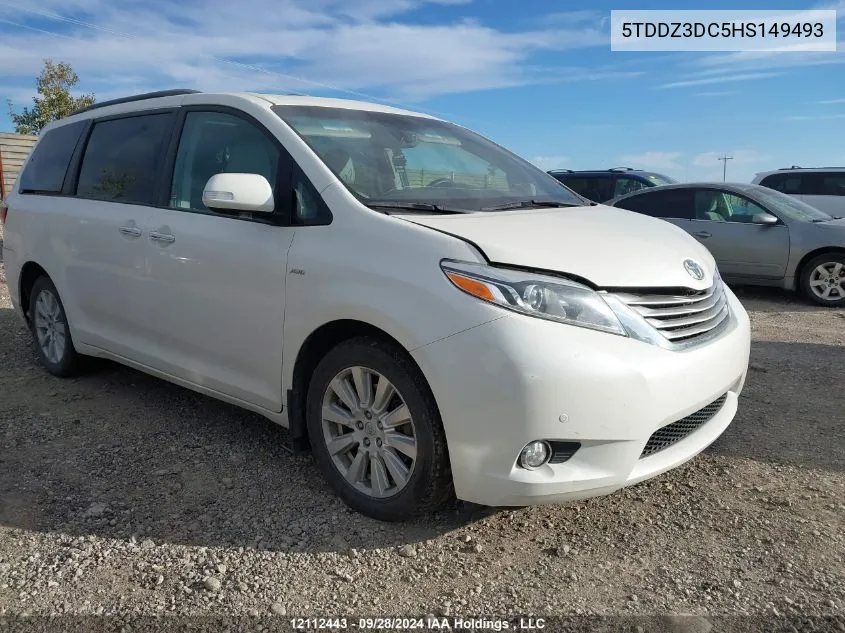 2017 Toyota Sienna Xle/Limited VIN: 5TDDZ3DC5HS149493 Lot: 12112443