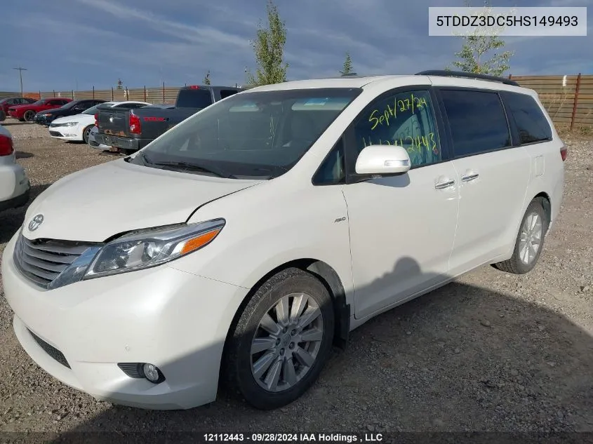 2017 Toyota Sienna Xle/Limited VIN: 5TDDZ3DC5HS149493 Lot: 12112443