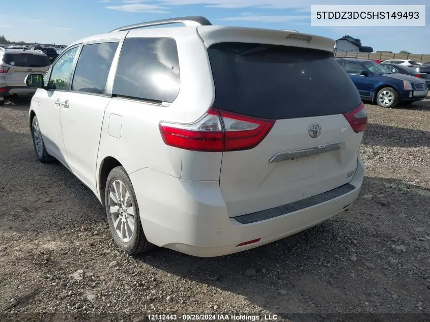 2017 Toyota Sienna Xle/Limited VIN: 5TDDZ3DC5HS149493 Lot: 12112443