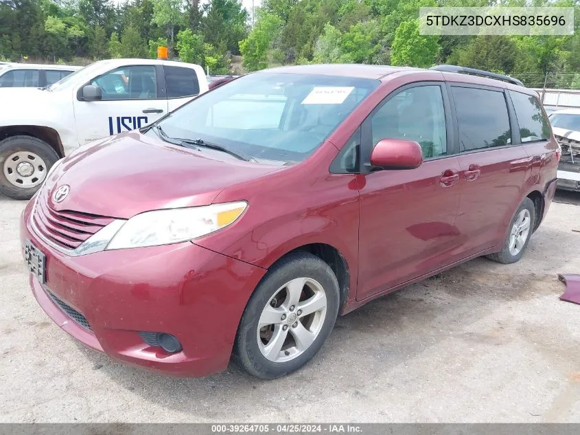 2017 Toyota Sienna Le 8 Passenger VIN: 5TDKZ3DCXHS835696 Lot: 39264705