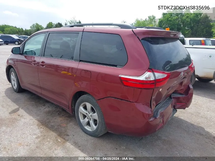 2017 Toyota Sienna Le 8 Passenger VIN: 5TDKZ3DCXHS835696 Lot: 39264705