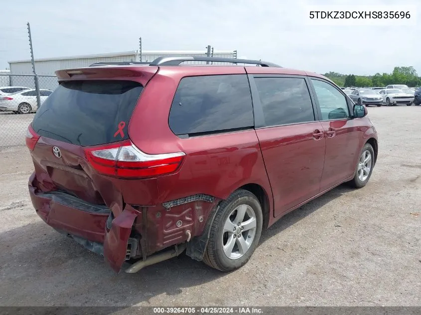 2017 Toyota Sienna Le 8 Passenger VIN: 5TDKZ3DCXHS835696 Lot: 39264705