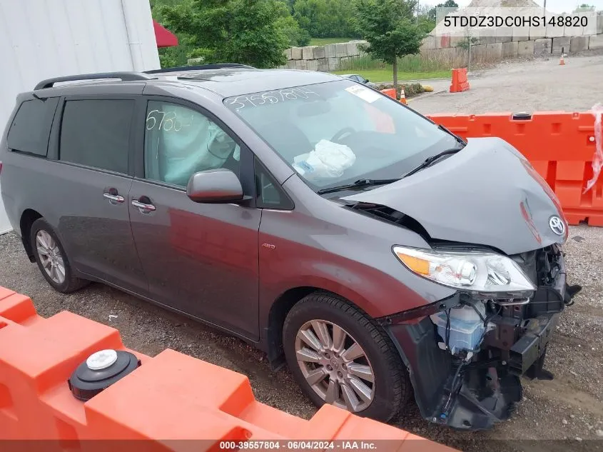 2017 Toyota Sienna Xle 7 Passenger VIN: 5TDDZ3DC0HS148820 Lot: 39557804