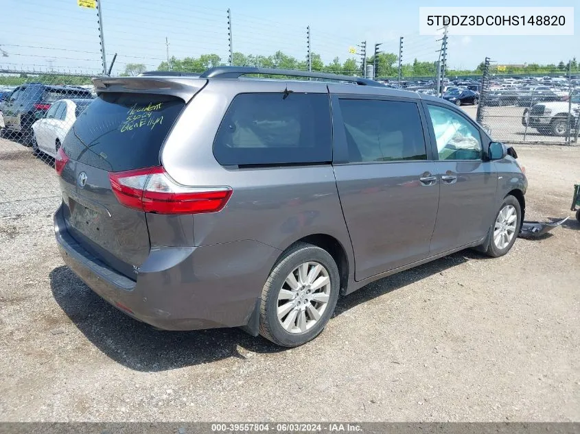 2017 Toyota Sienna Xle 7 Passenger VIN: 5TDDZ3DC0HS148820 Lot: 39557804