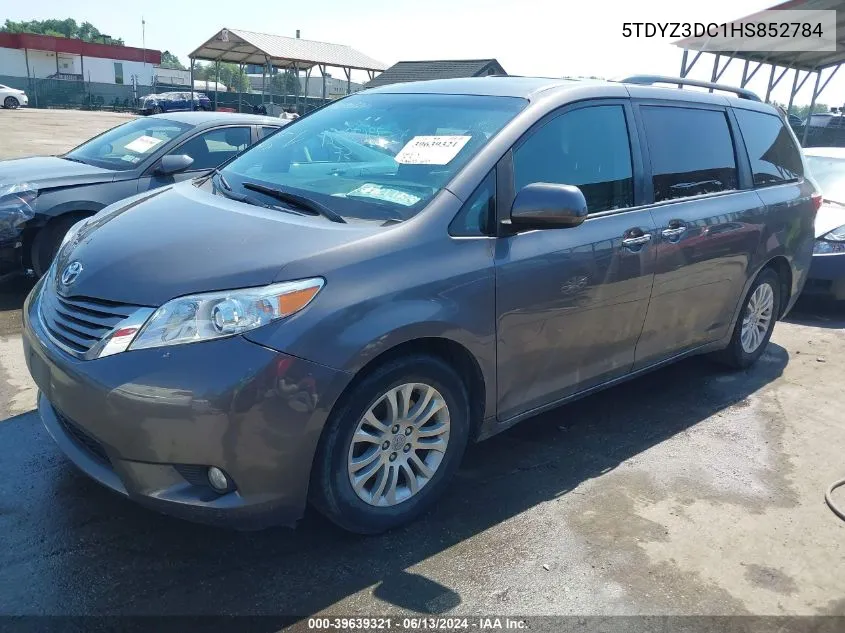 2017 Toyota Sienna Xle 8 Passenger VIN: 5TDYZ3DC1HS852784 Lot: 39639321