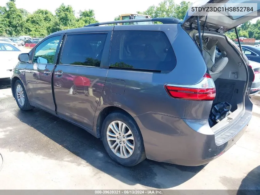 2017 Toyota Sienna Xle 8 Passenger VIN: 5TDYZ3DC1HS852784 Lot: 39639321