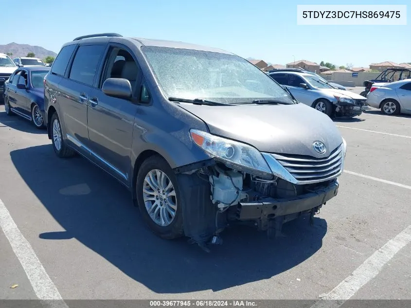 2017 Toyota Sienna Xle Premium 8 Passenger VIN: 5TDYZ3DC7HS869475 Lot: 39677945