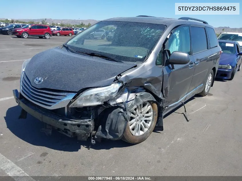 2017 Toyota Sienna Xle Premium 8 Passenger VIN: 5TDYZ3DC7HS869475 Lot: 39677945