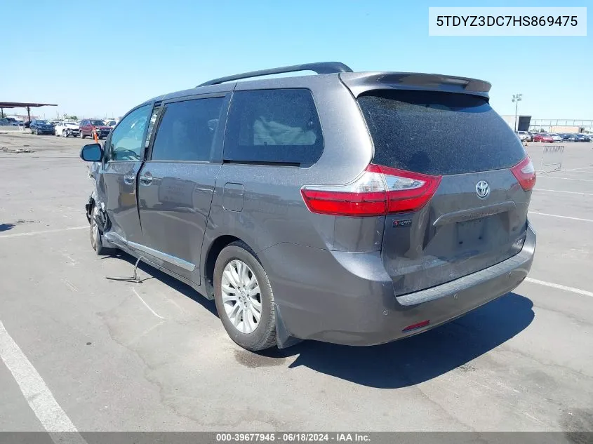 2017 Toyota Sienna Xle Premium 8 Passenger VIN: 5TDYZ3DC7HS869475 Lot: 39677945