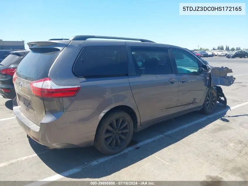 2017 Toyota Sienna Le 7 Passenger VIN: 5TDJZ3DC0HS172165 Lot: 39895958