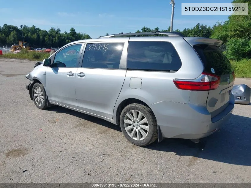 2017 Toyota Sienna Xle 7 Passenger VIN: 5TDDZ3DC2HS159219 Lot: 39913195