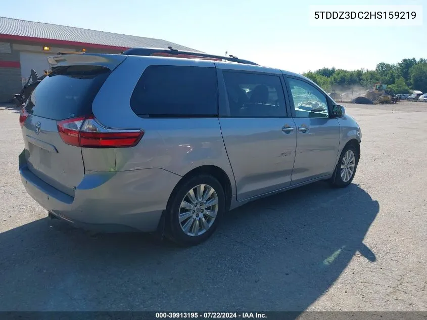 2017 Toyota Sienna Xle 7 Passenger VIN: 5TDDZ3DC2HS159219 Lot: 39913195