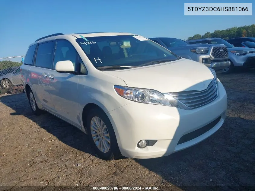 5TDYZ3DC6HS881066 2017 Toyota Sienna Xle 8 Passenger