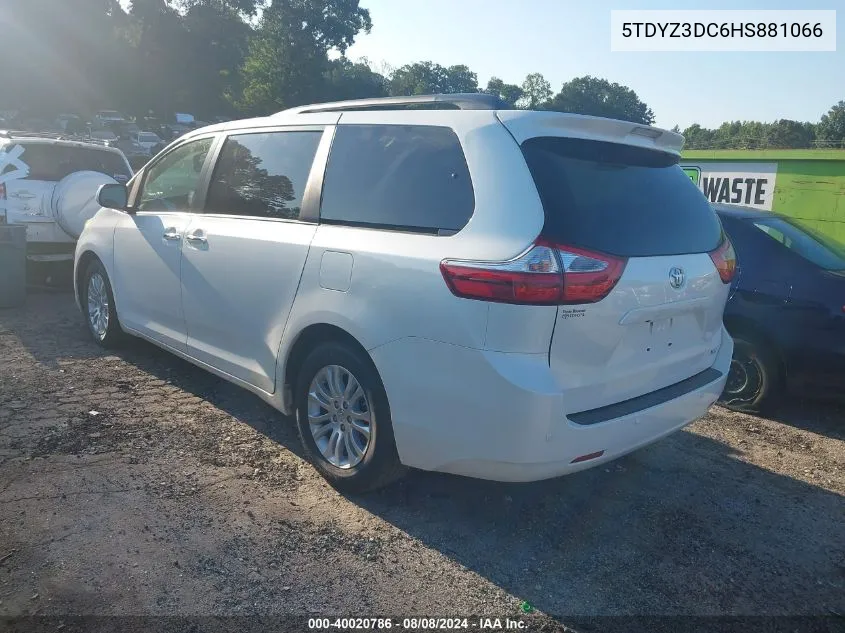 2017 Toyota Sienna Xle 8 Passenger VIN: 5TDYZ3DC6HS881066 Lot: 40020786