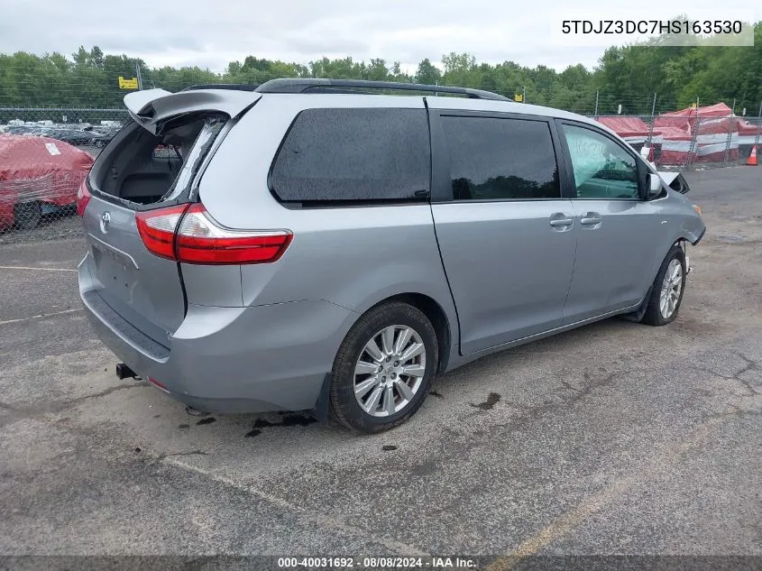 2017 Toyota Sienna Le 7 Passenger VIN: 5TDJZ3DC7HS163530 Lot: 40031692