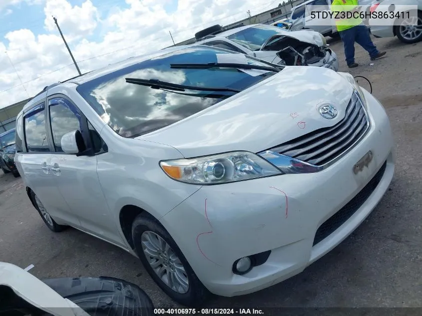 2017 Toyota Sienna Xle 8 Passenger VIN: 5TDYZ3DC6HS863411 Lot: 40106975