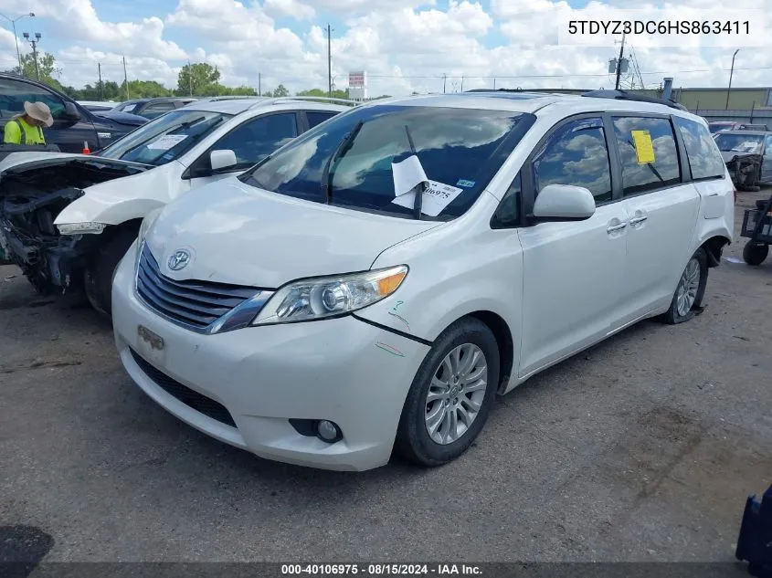 5TDYZ3DC6HS863411 2017 Toyota Sienna Xle 8 Passenger