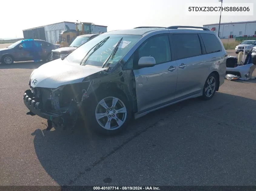 2017 Toyota Sienna Se 8 Passenger VIN: 5TDXZ3DC7HS886806 Lot: 40107714