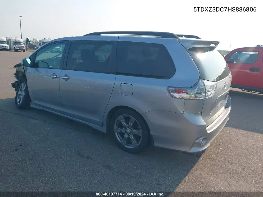 5TDXZ3DC7HS886806 2017 Toyota Sienna Se 8 Passenger