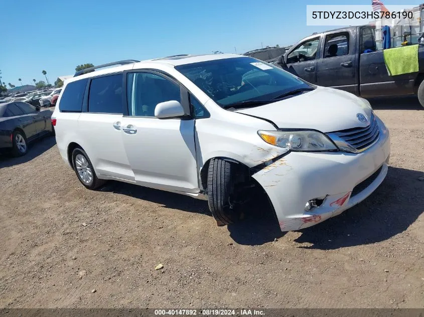 2017 Toyota Sienna Xle 8 Passenger VIN: 5TDYZ3DC3HS786190 Lot: 40147892