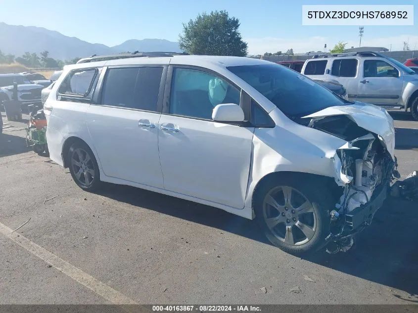 5TDXZ3DC9HS768952 2017 Toyota Sienna Se 8 Passenger