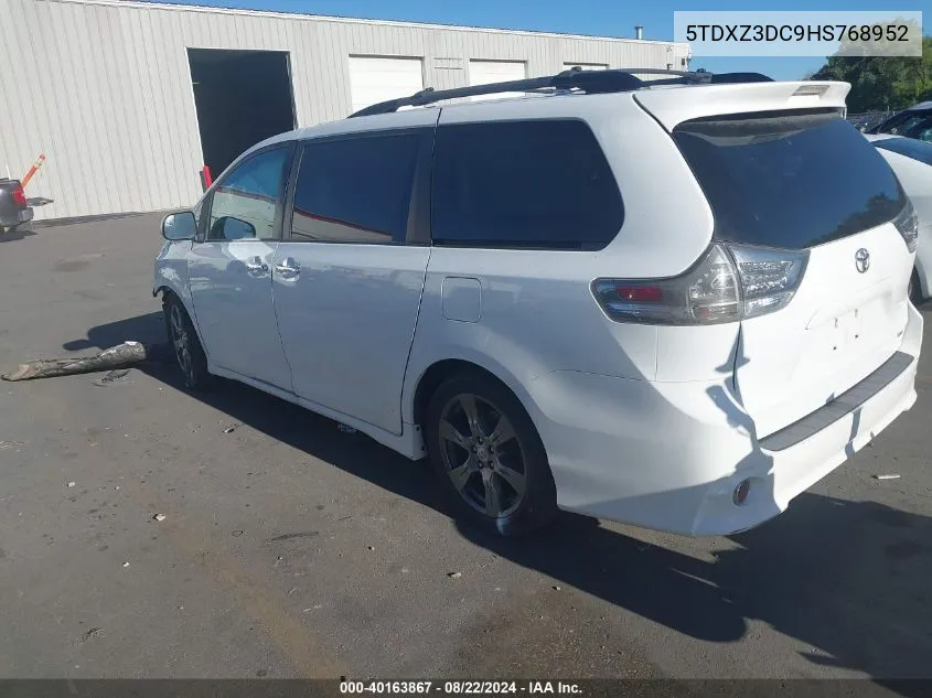 2017 Toyota Sienna Se 8 Passenger VIN: 5TDXZ3DC9HS768952 Lot: 40163867