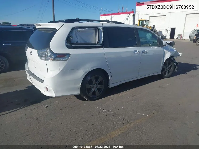 2017 Toyota Sienna Se 8 Passenger VIN: 5TDXZ3DC9HS768952 Lot: 40163867