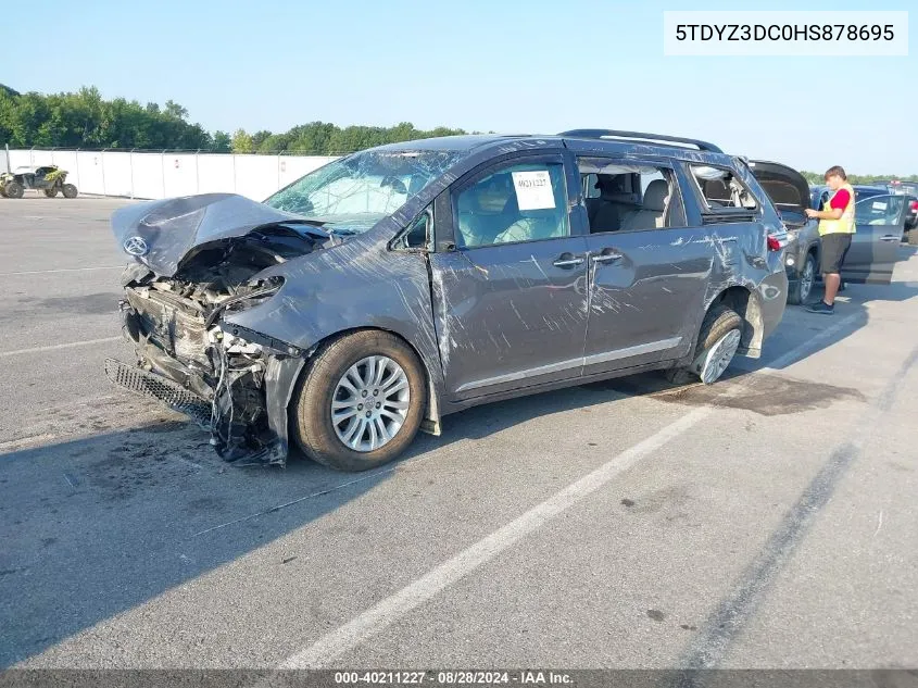 5TDYZ3DC0HS878695 2017 Toyota Sienna Xle 8 Passenger