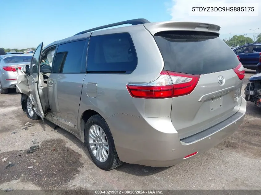 2017 Toyota Sienna Xle 8 Passenger VIN: 5TDYZ3DC9HS885175 Lot: 40219012