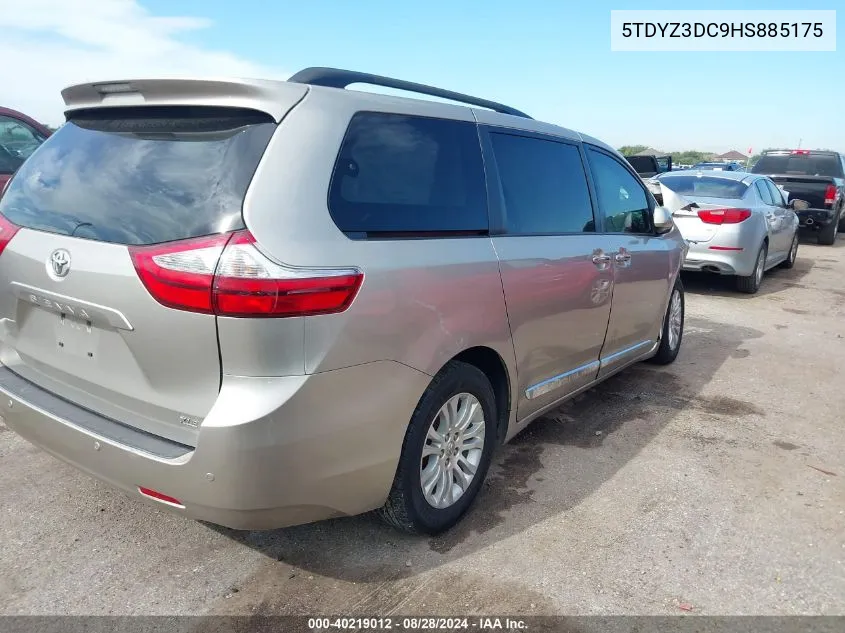 2017 Toyota Sienna Xle 8 Passenger VIN: 5TDYZ3DC9HS885175 Lot: 40219012