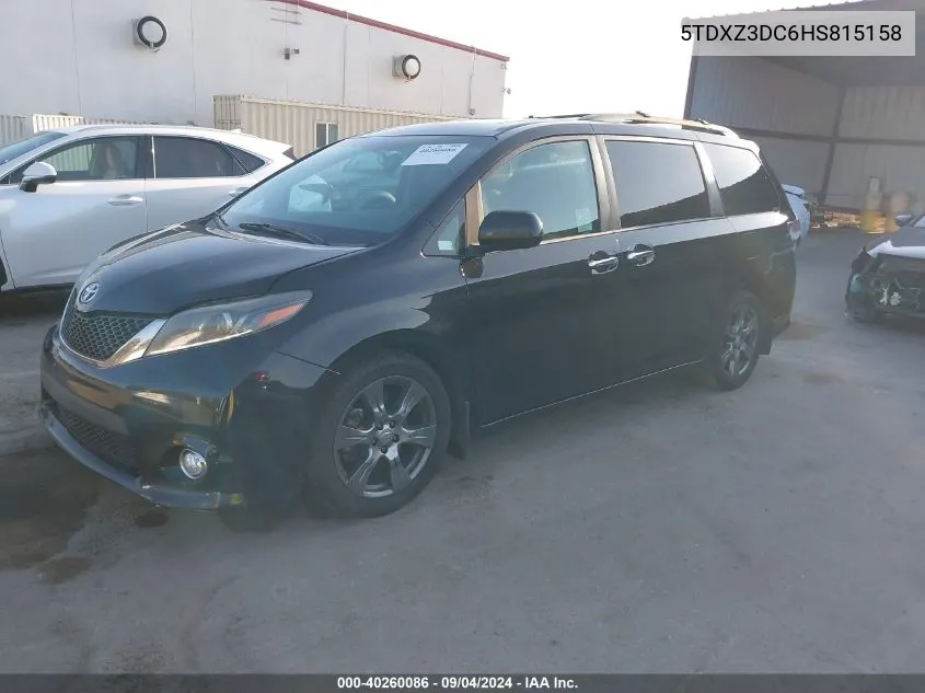 5TDXZ3DC6HS815158 2017 Toyota Sienna Se 8 Passenger