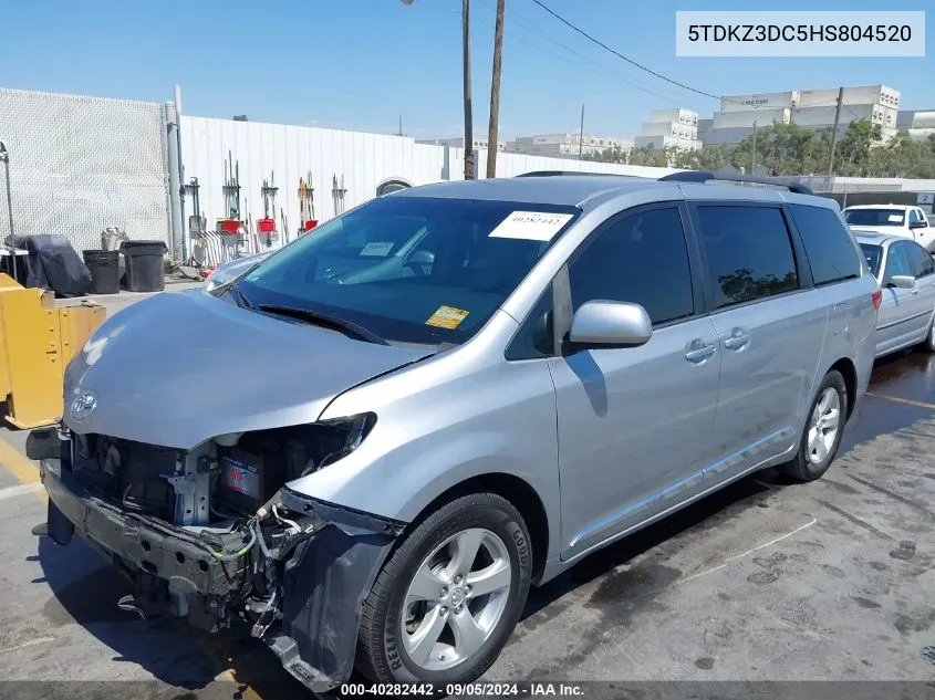 2017 Toyota Sienna Le 8 Passenger VIN: 5TDKZ3DC5HS804520 Lot: 40282442