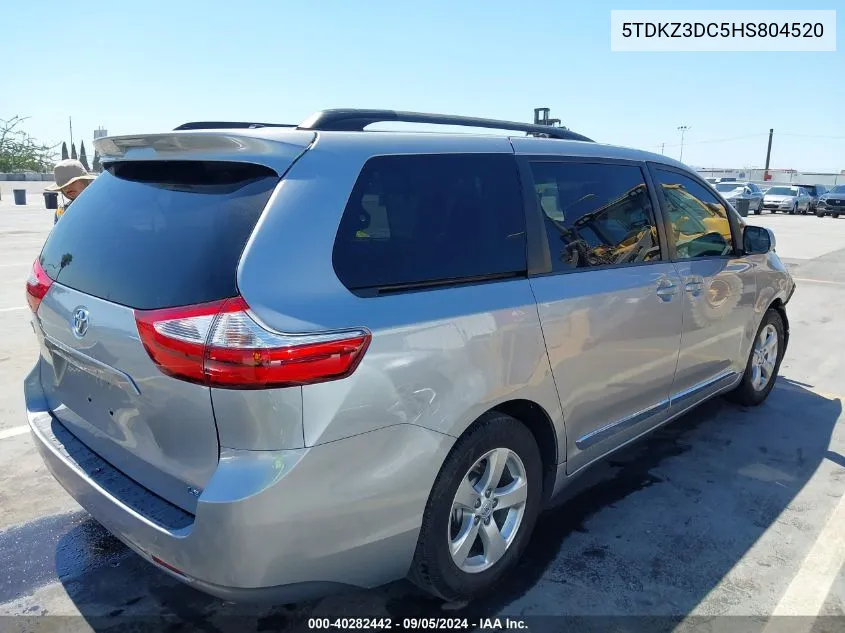 5TDKZ3DC5HS804520 2017 Toyota Sienna Le 8 Passenger