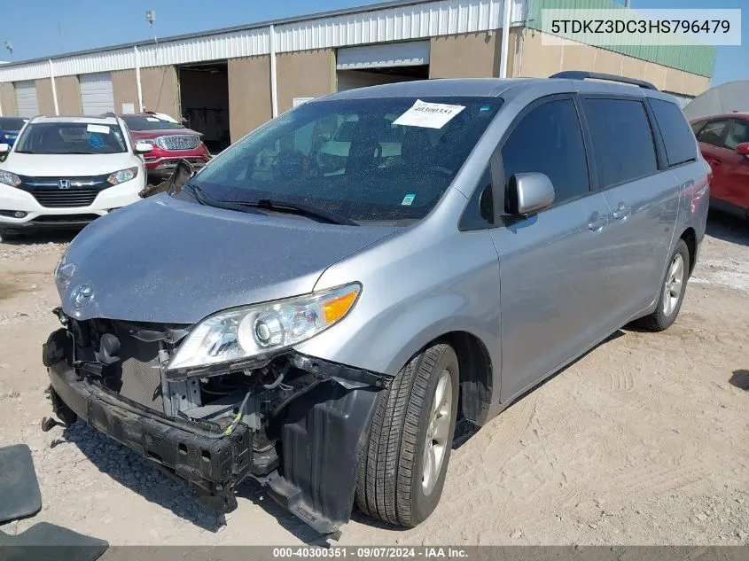 2017 Toyota Sienna Le VIN: 5TDKZ3DC3HS796479 Lot: 40300351