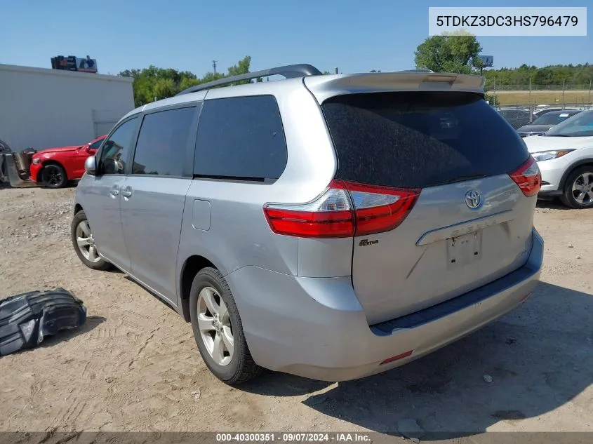 2017 Toyota Sienna Le VIN: 5TDKZ3DC3HS796479 Lot: 40300351