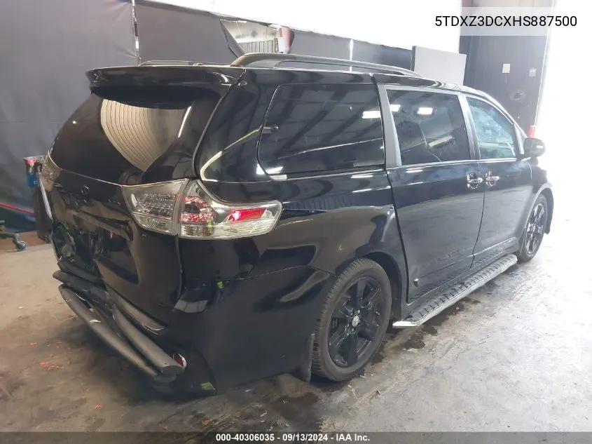 5TDXZ3DCXHS887500 2017 Toyota Sienna Se 8 Passenger