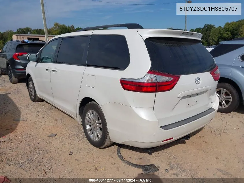 2017 Toyota Sienna Xle 8 Passenger VIN: 5TDYZ3DC1HS805707 Lot: 40311277