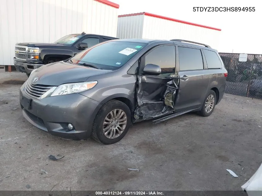 2017 Toyota Sienna Xle 8 Passenger VIN: 5TDYZ3DC3HS894955 Lot: 40312124