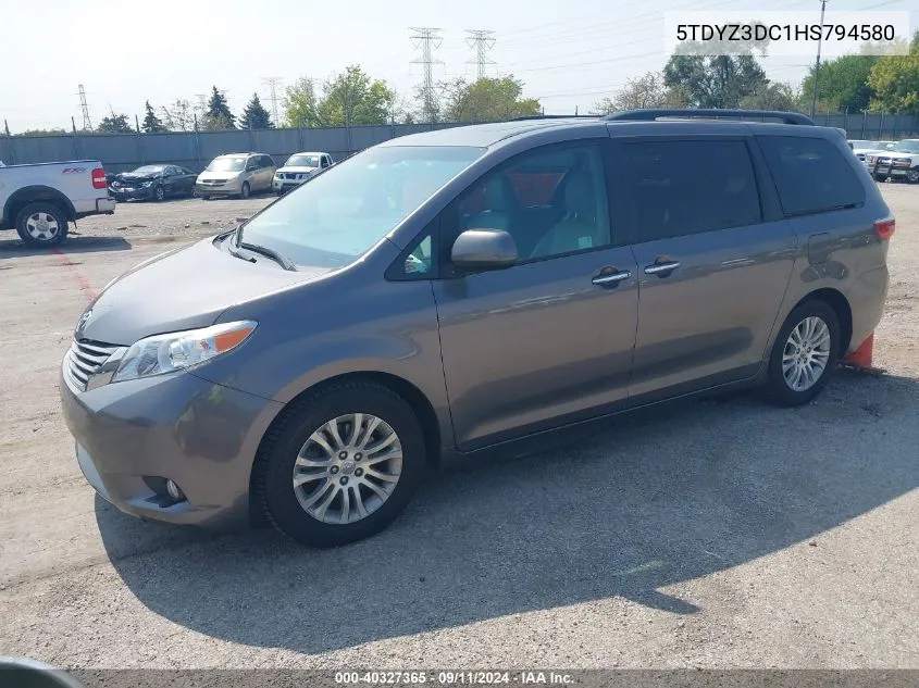 2017 Toyota Sienna Xle Premium 8 Passenger VIN: 5TDYZ3DC1HS794580 Lot: 40327365