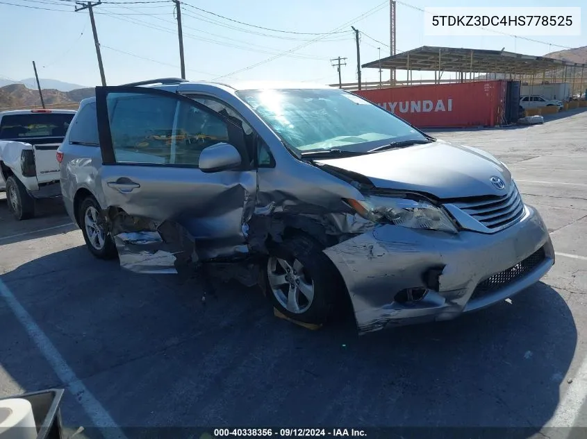 2017 Toyota Sienna Le 8 Passenger VIN: 5TDKZ3DC4HS778525 Lot: 40338356